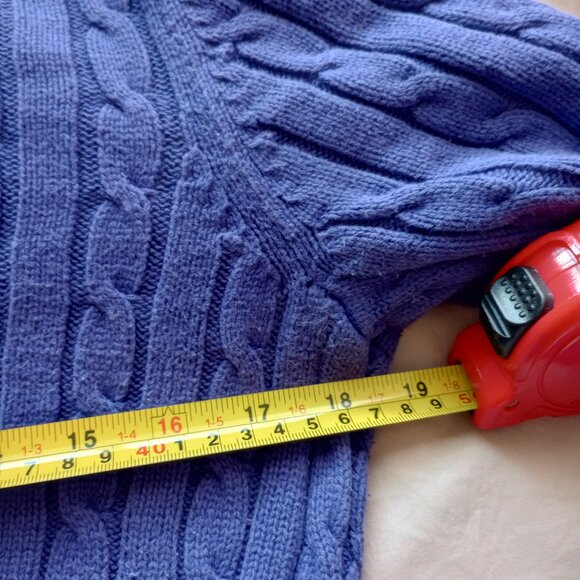 Vintage Deep Purple Cable Knit Preppy Whimsygoth Sweater Charter Club - Picture 3 of 5